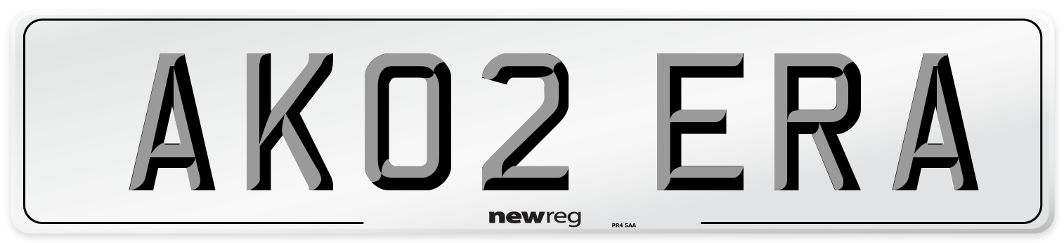 AK02 ERA Number Plate from New Reg